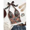 image:imageFloerns Womens Vintage Sleeveless Halter Tops Western Concert Outfit Tank TopsBrown Multi