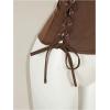 image:imageFloerns Womens Y2k Lace Up Halter Top Zip Up Deep V Neck Sleeveless Going Out Fall Fashion TopsBrown