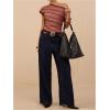 image:imageFloerns Womens Y2k Striped Off The Shoulder Blouse Tops Sheer Dolman Sleeve Vintage Going Out TopsRed Multi