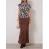 image:imageFloerns Womens Zebra Print Dolman Sleeve Blouse Tops Ruched Mock Neck Business Casual OutfitsMulticolor