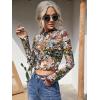image:imageWomens Lettuce Edge Floral Mesh TopMulticolor