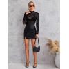 image:imageWomens Mock Neck Mesh Top Without BraBlack