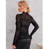 image:imageWomens Mock Neck Mesh Top Without BraBlack