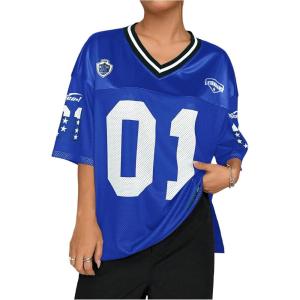 image:imageFloerns Womens Camo Print Team Sports T Shirts V Neck Basketball Jersey Tee ShirtsRoyal Blue