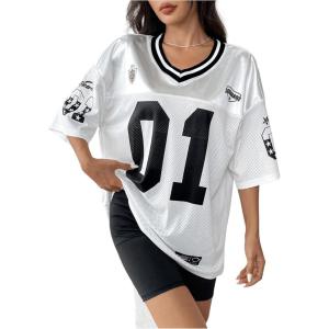 image:imageFloerns Womens Camo Print Team Sports T Shirts V Neck Basketball Jersey Tee ShirtsWhite Ivory