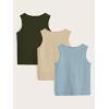 image:imageFloerns Boys 3 Pcs Sleeveless Crew Neck Pocket Casual Solid Tank TopDusty Blue