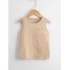 image:imageFloerns Boys 3 Pcs Sleeveless Crew Neck Pocket Casual Solid Tank TopGreen Beige