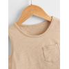 image:imageFloerns Boys 3 Pcs Sleeveless Crew Neck Pocket Casual Solid Tank TopGreen Beige