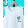 image:imageFloerns Boys Boho Sleeveless Tank Top Tropical Print Shorts Set 2 Piece OutfitGreen and White