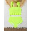 image:imageFloerns Girls 2 Piece Bathing Suit Ruffle Trim Summer Bikini SwimsuitYellow