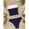 image:imageFloerns Girls 2 Piece Colorblock Spaghetti Strap Swimsuit Beach Vacation Bathing SuitDark Blue