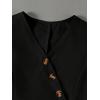 image:imageFloerns Girls 2 Piece Outfit Elegant V Neck Button Up Suit Vest with Wide Leg Pants SetBlack