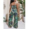 image:imageFloerns Girls 2 Piece Outfit Hawaiian Tropical Crop Cami Tops and Boho Pants SetDark Blue