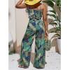 image:imageFloerns Girls 2 Piece Outfit Hawaiian Tropical Crop Cami Tops and Boho Pants SetDark Blue