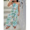 image:imageFloerns Girls 2 Piece Outfit Hawaiian Tropical Crop Cami Tops and Boho Pants SetLight Blue
