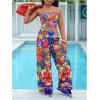 image:imageFloerns Girls 2 Piece Outfit Hawaiian Tropical Crop Cami Tops and Boho Pants SetRoyal Blue