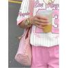 image:imageFloerns Girls 2 Piece Outfits Graphic Print Drop Shoulder Tee amp Contrast Binding Track Shorts Clothing SetPink and White