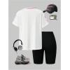 image:imageFloerns Girls 2 Piece Sporty Outfit Y2k Number Jersey Shirts Biker Shorts Clothing SetPink and White