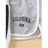 image:imageFloerns Girls 3 Pack Letter Print Athletic Shorts Color Block Elastic High Waisted Track ShortsBlack Grey White