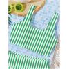 image:imageFloerns Girls Bikini Set Striped Scoop Neck Swimsuit Vacation 2 Piece Bathing SuitGreen