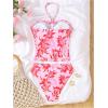 image:imageFloerns Girls Bikini Sets Floral Halter Swimsuit Summer Vacation 2 Piece Bathing SuitPink