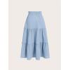 image:imageFloerns Girls Boho Floral Print High Waist Flare Hem Summer Long SkirtBlue