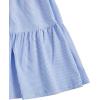 image:imageFloerns Girls Boho Floral Print High Waist Flare Hem Summer Long SkirtBlue and White Striped