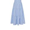 image:imageFloerns Girls Boho Floral Print High Waist Flare Hem Summer Long SkirtBlue and White Striped