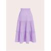 image:imageFloerns Girls Boho Floral Print High Waist Flare Hem Summer Long SkirtLilac Purple