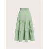 image:imageFloerns Girls Boho Floral Print High Waist Flare Hem Summer Long SkirtMint Green