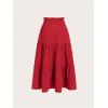 image:imageFloerns Girls Boho Floral Print High Waist Flare Hem Summer Long SkirtRed