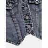 image:imageFloerns Girls Button Down Denim Vest V Neck Sleeveless Asymmetrical Jean JacketDeep Blue
