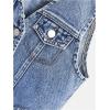 image:imageFloerns Girls Button Down Denim Vest V Neck Sleeveless Asymmetrical Jean JacketMedium Wash