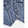 image:imageFloerns Girls Button Down Denim Vest V Neck Sleeveless Asymmetrical Jean JacketMedium Wash