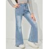 image:imageFloerns Girls Casual Ripped Frayed Split Hem Flare Bell Bottom Jeans Denim PantsLight Blue1