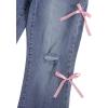 image:imageFloerns Girls Casual Ripped Frayed Split Hem Flare Bell Bottom Jeans Denim PantsMedium Wash