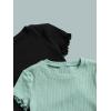 image:imageFloerns Girls Casual TShirtBlack Green