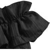 image:imageFloerns Girls Cold Shoulder Ruffle Trim Short Sleeve Belted A Line Midi DressBlack