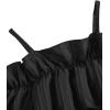 image:imageFloerns Girls Cold Shoulder Ruffle Trim Short Sleeve Belted A Line Midi DressBlack