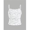 image:imageFloerns Girls Cute Bow Print Camisole Tops Ruched Sleeveless Spaghetti Strap TopWhite Floral