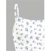 image:imageFloerns Girls Cute Bow Print Camisole Tops Ruched Sleeveless Spaghetti Strap TopWhite Floral