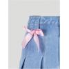 image:imageFloerns Girls Cute Bowknot Pleated Skirt Elastic Waist Casual Denim SkirtMedium Wash
