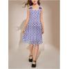 image:imageFloerns Girls Cute Polka Dots Tank Dress Bow Square Neck Fancy Mesh A Line DressesMauve Purple