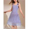 image:imageFloerns Girls Cute Polka Dots Tank Dress Bow Square Neck Fancy Mesh A Line DressesMauve Purple