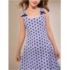 image:imageFloerns Girls Cute Polka Dots Tank Dress Bow Square Neck Fancy Mesh A Line DressesMauve Purple