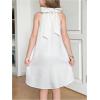 image:imageFloerns Girls Elegant Bow Pearl Beaded Halter Dress Twist Knot Sleeveless Straight Short DressesWhite and Pearl