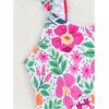 image:imageFloerns Girls Floral Print One Piece Swimsuit Ruffle Bathing Suit with Beach Cover Up SkirtPink Multi