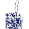 image:imageFloerns Girls Floral Print Sleeveless Ruched Ruffle Hem A Line Cami Short DressBlue B