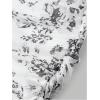 image:imageFloerns Girls Floral Print Spaghetti Strap Bodycon Dress Mesh Ruched Cami Mini DressBlack and White