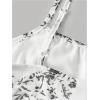 image:imageFloerns Girls Floral Print Spaghetti Strap Bodycon Dress Mesh Ruched Cami Mini DressBlack and White